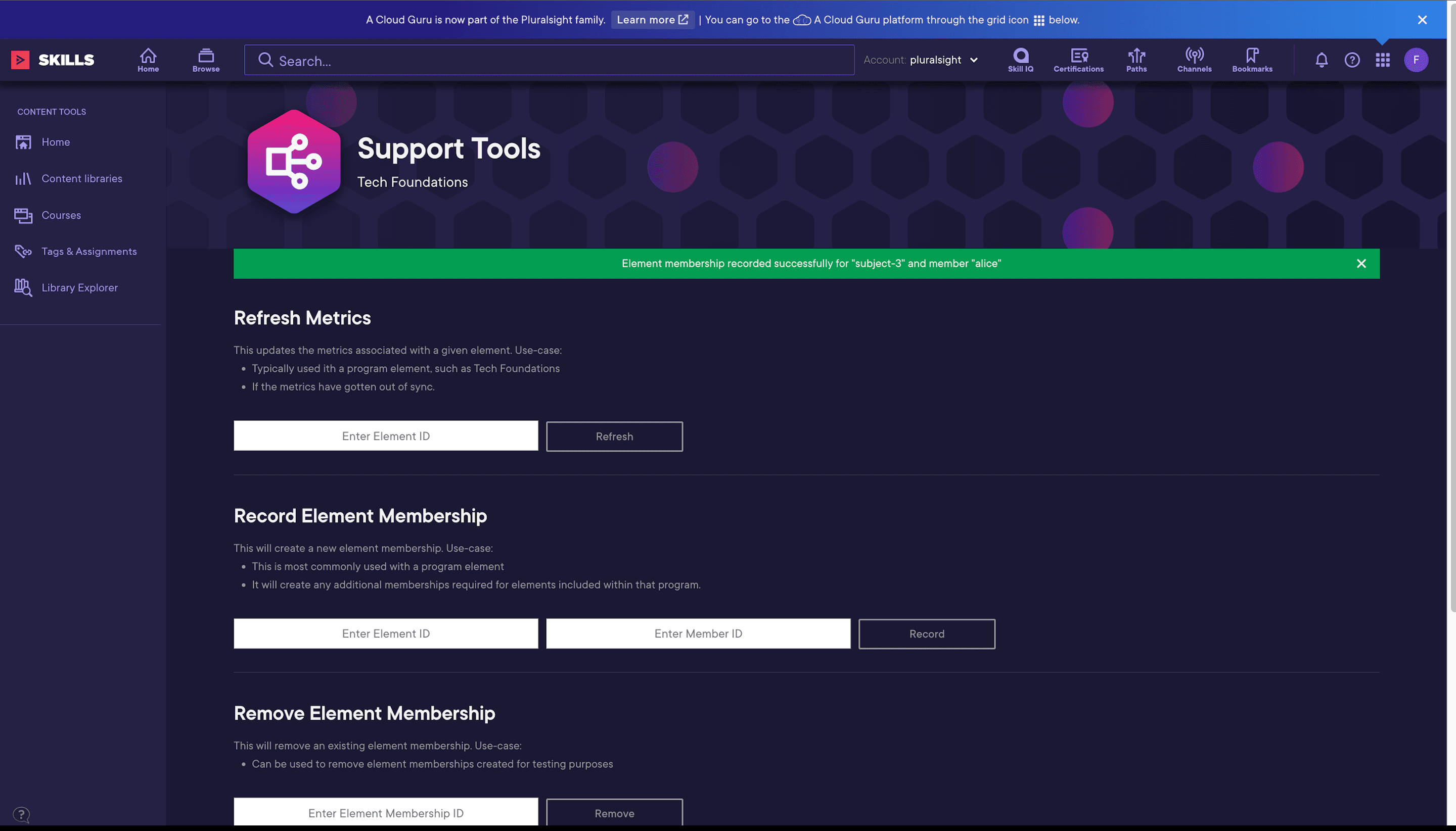 TF Support Tools Page